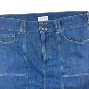 Pilco Long Maxi Denim Skirt Anthropologie Women's Size 14 Long‎ Straight Classic